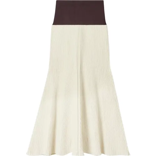 Elegant Cream Maxi Skirt , female, Sizes: M, S - TORY BURCH - Modalova