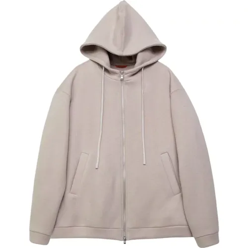 Hooded Wool Jersey Sweatshirt with Front Zip , male, Sizes: L - Barena Venezia - Modalova