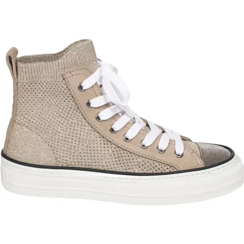 Knit Sneaker with Jewel Detail , female, Sizes: 4 UK, 6 UK, 3 UK, 8 UK, 7 UK - BRUNELLO CUCINELLI - Modalova