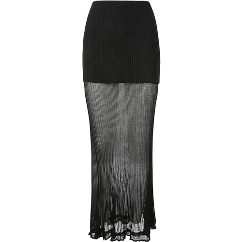 Frilled Long Skirt , female, Sizes: S - Quira - Modalova
