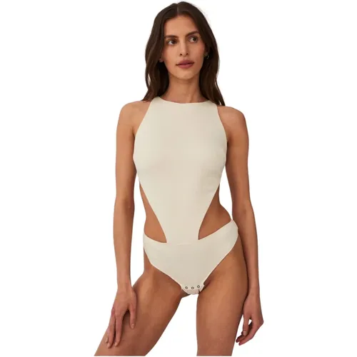 Cremefarbener Bodysuit mit Ausschnitten - Undress Code - Modalova