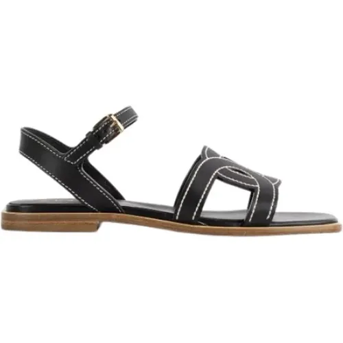 Leather Flat Sandals , female, Sizes: 8 UK, 6 UK, 3 UK, 5 UK, 4 UK, 7 UK - TOD'S - Modalova