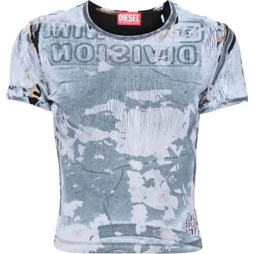 T-shirts und Polos mit abstraktem Druck , Damen, Größe: XS - Diesel - Modalova