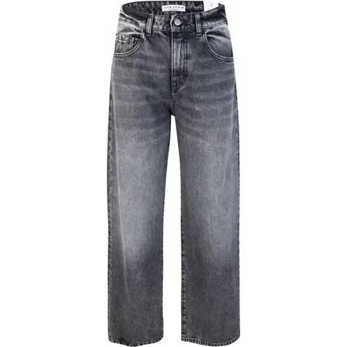 Schwarze Wide Leg Low Waist Jeans , Damen, Größe: W25 - Icon Denim - Modalova