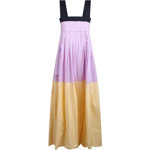 Color Block Cotton Dress , female, Sizes: XL - Plan C - Modalova