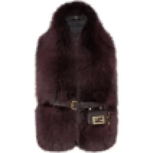 Aubergine Fox Stola Elegantes Modeaccessoire - Fendi - Modalova