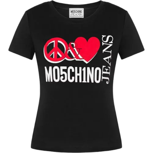 Kurzarm Logo T-Shirt , Damen, Größe: XS - Moschino - Modalova