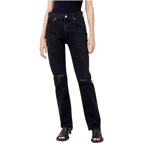 Schwarze High Waist Cherie Jeans , Damen, Größe: W25 - Agolde - Modalova