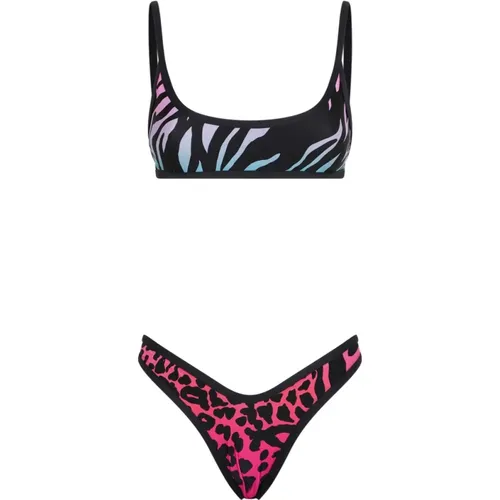 Animalier Bikini Multicolour Gradient Effect , female, Sizes: XS - The Attico - Modalova