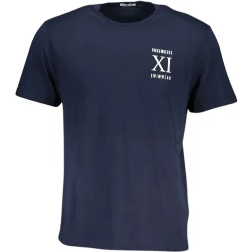 Druck Logo Rundhals T-Shirt , Herren, Größe: M - Bikkembergs - Modalova