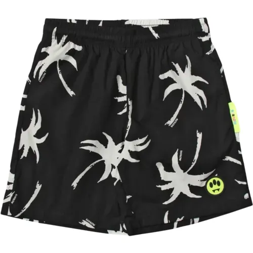 Schwarze Bermuda-Shorts mit Palmenmuster für Kinder - Barrow - Modalova