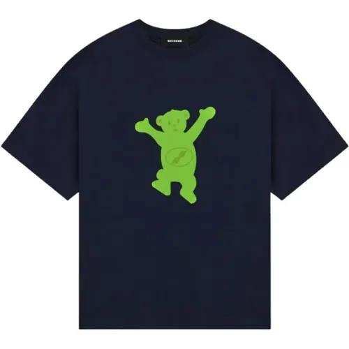 Blau Teddy Logo T-shirt Polo , Herren, Größe: S - We11Done - Modalova