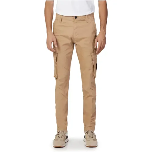 Plain Trousers with Zip and Button , male, Sizes: W36 - Calvin Klein Jeans - Modalova