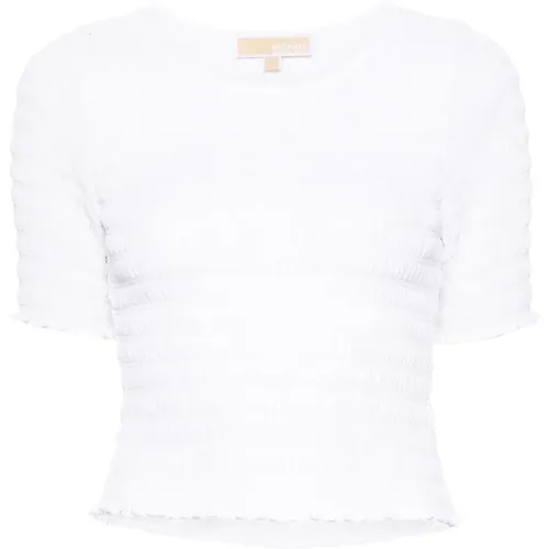 Weiße Casual Kurzarm T-Shirt , Damen, Größe: S - Michael Kors - Modalova