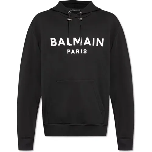 Sweatshirt with logo , male, Sizes: M, L - Balmain - Modalova