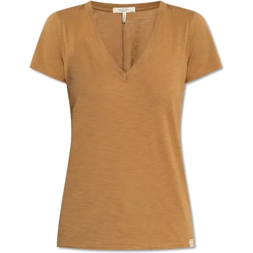 T-Shirt aus Bio-Baumwolle , Damen, Größe: L - Rag & Bone - Modalova