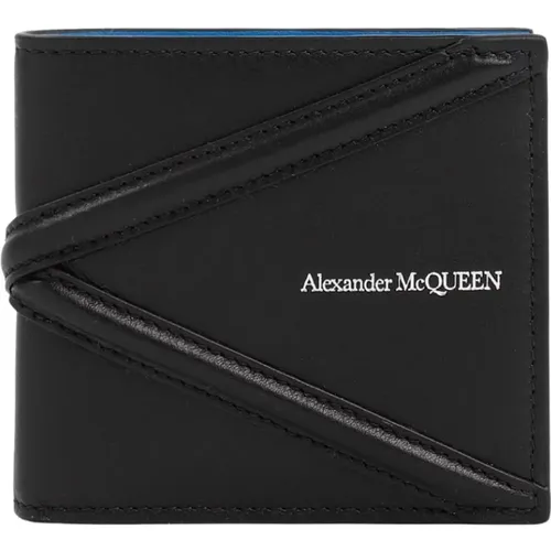 Schwarzes Leder Billfold Geldbörse - alexander mcqueen - Modalova