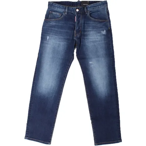 Blaue Unisex Jeans mit Reißverschluss und Knopfverschluss - Dsquared2 - Modalova