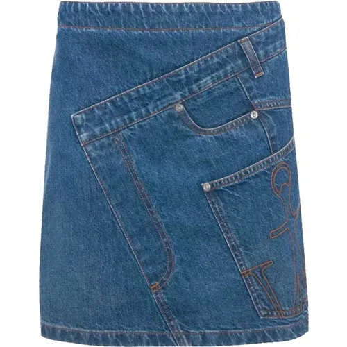 Twisted Mini Denim Rock , Damen, Größe: XS - JW Anderson - Modalova