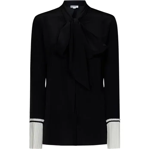 Silk Shirt with Pleated Cuffs , female, Sizes: S, XS - Victoria Beckham - Modalova