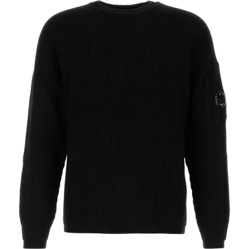 Stylischer Schwarzer Wollpullover , Herren, Größe: L - C.P. Company - Modalova