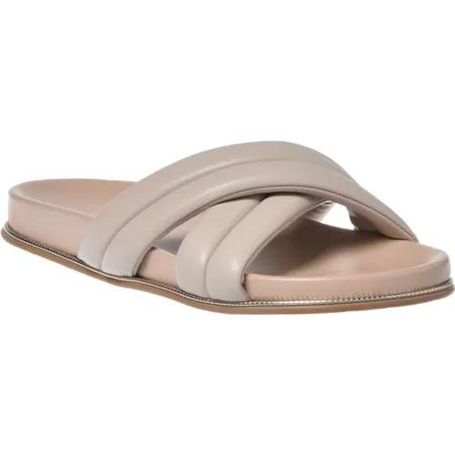 Slipper in nude eco-leather , Damen, Größe: 38 EU - Baldinini - Modalova