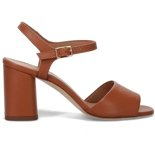 Leather Block Heel Sandals , female, Sizes: 2 UK, 6 UK, 3 UK, 7 UK, 4 UK, 5 UK - Sangiorgio - Modalova