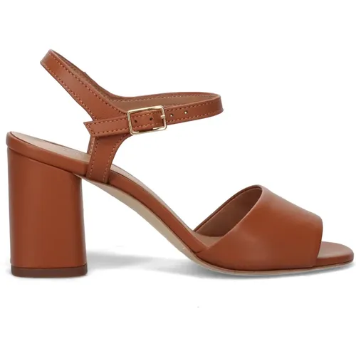 Leather Block Heel Sandals , female, Sizes: 6 UK, 3 UK, 7 UK, 5 UK - Sangiorgio - Modalova