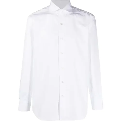 Weiße Baumwollhemd mit Kentkragen , Herren, Größe: 3XL - Finamore - Modalova