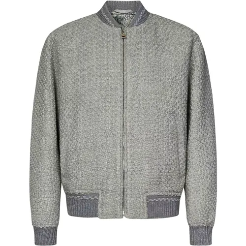 Grey Wool Bomber Jacket , male, Sizes: L, S - ETRO - Modalova