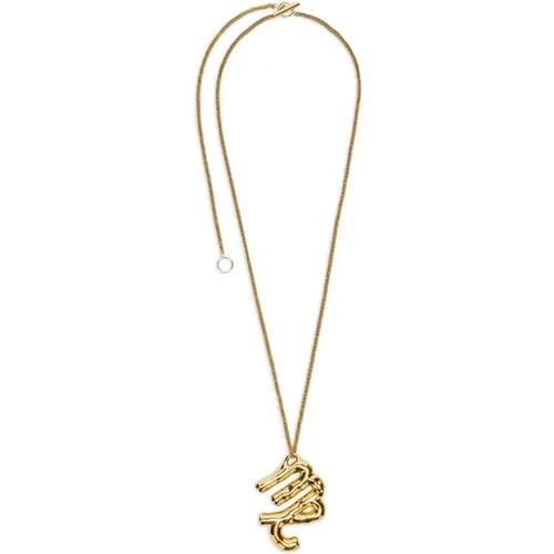 Golden Scorpio Zodiac Pendant Necklace , female, Sizes: ONE SIZE - Jil Sander - Modalova