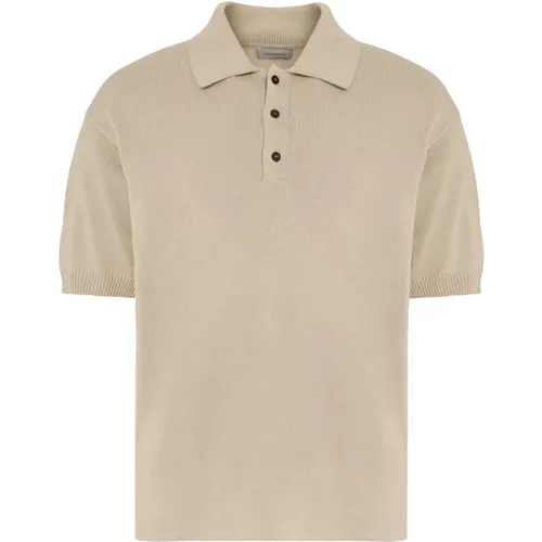 Geripptes Strick-Poloshirt , Herren, Größe: L - Salvatore Ferragamo - Modalova