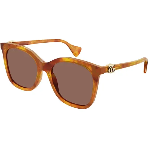 Blonde Havana Sonnenbrille,Sonnenbrille Gg1071S 002 havana havana braun,/Grey Sunglasses - Gucci - Modalova