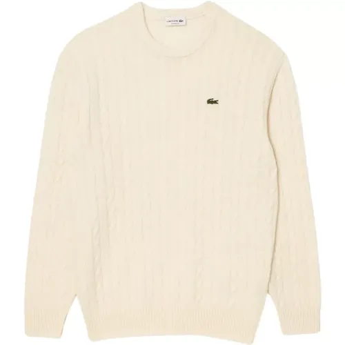 Soft Wool Sweater with Classic Cable Details , male, Sizes: XL - Lacoste - Modalova