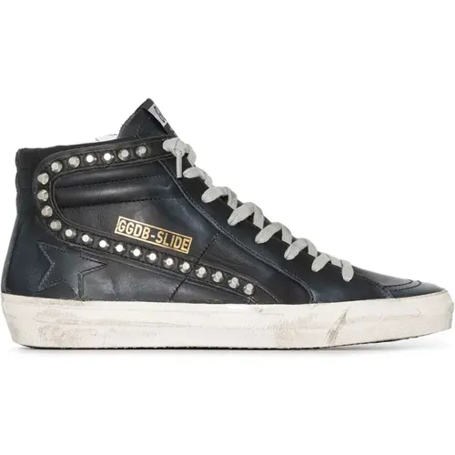 Schwarze Leder Sneakers mit Nieten , Damen, Größe: 35 EU - Golden Goose - Modalova