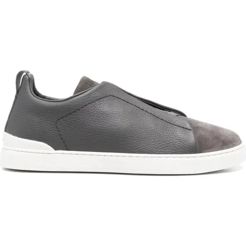 Leather Triple Stitch Sneakers , male, Sizes: 7 1/2 UK, 8 UK, 6 1/2 UK - Ermenegildo Zegna - Modalova