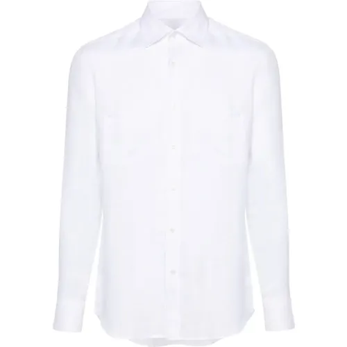 Linen Shirt with Insert Design , male, Sizes: 3XL, 2XL - Low Brand - Modalova