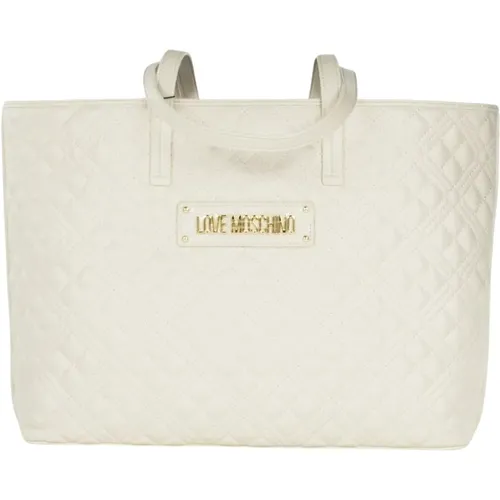 Gesteppte Shopper Tasche mit Logo-Schriftzug - Love Moschino - Modalova