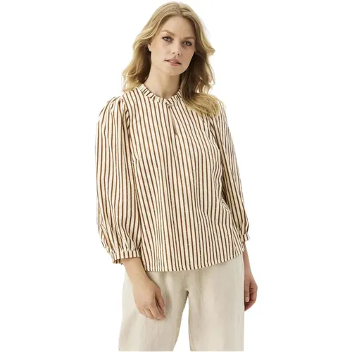 Striped Madeline Blouse Cream , female, Sizes: M, XL, L, S, 2XL - IN Front - Modalova