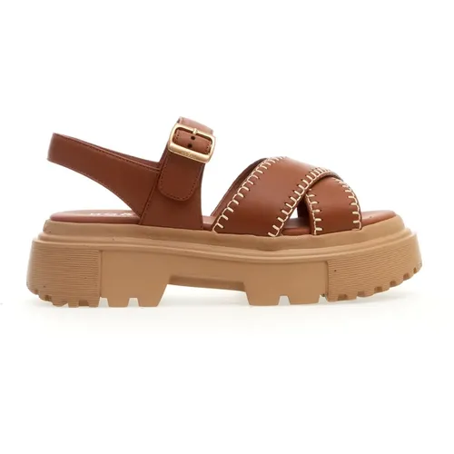 Cuoio Leather Sandals , female, Sizes: 7 UK, 5 1/2 UK, 6 1/2 UK, 8 UK, 5 UK, 3 UK - Hogan - Modalova