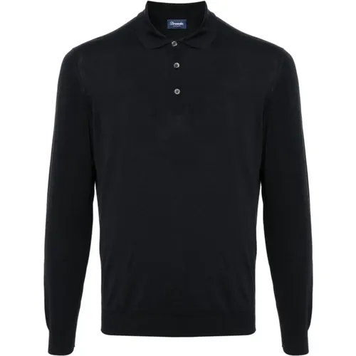 Blaues Polo-Sweater , Herren, Größe: M - Drumohr - Modalova