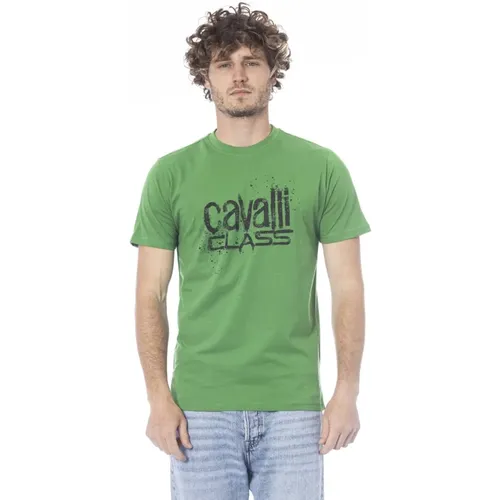 Kurzarm T-Shirt mit Logo-Print , Herren, Größe: M - Cavalli Class - Modalova