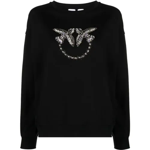 Kristallverzierte Love Birds Sweater - pinko - Modalova
