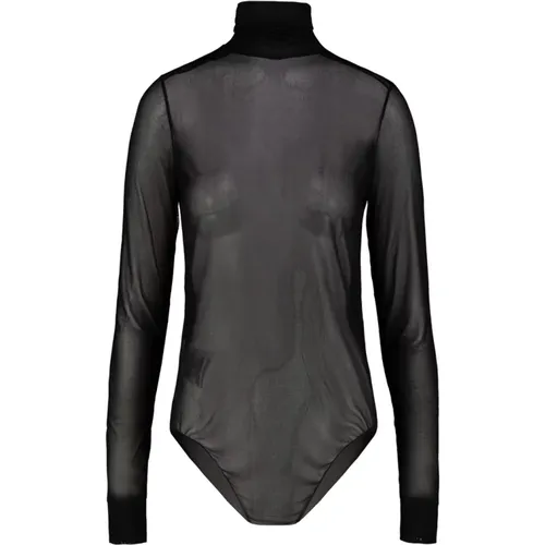 Semi-Transparent Turtleneck Bodysuit , female, Sizes: S, 2XS, XS - Maison Margiela - Modalova