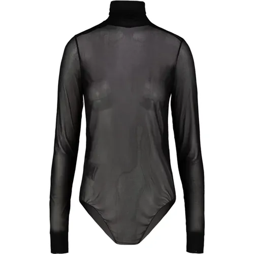 Semi-Transparent Turtleneck Bodysuit , female, Sizes: S, M, XS - Maison Margiela - Modalova