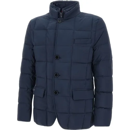 Navy Quilted Jacket , male, Sizes: S, M, XL, 2XL, L - Fay - Modalova