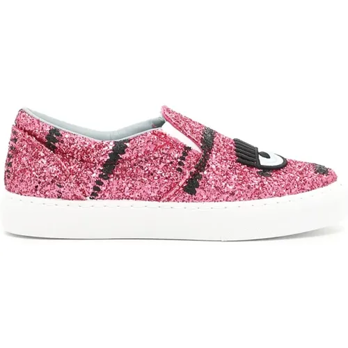 Rosa Slip-On Sneakers , Damen, Größe: 39 EU - Chiara Ferragni Collection - Modalova