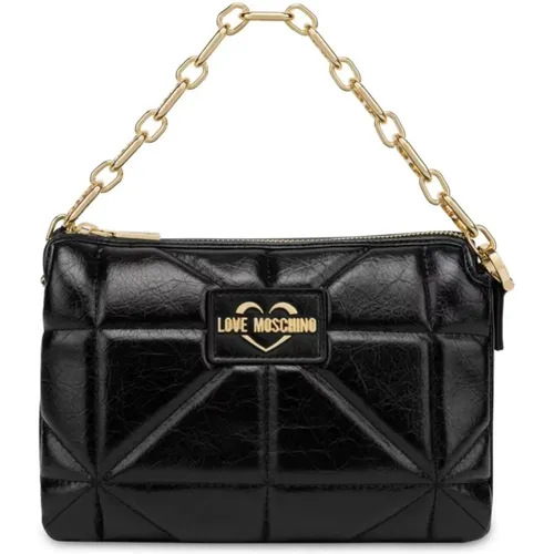 Quilted Bag with Chain Handle , female, Sizes: ONE SIZE - Love Moschino - Modalova