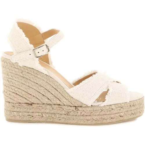 Goldene Lurex Keil Espadrilles Sandalen - Castañer - Modalova