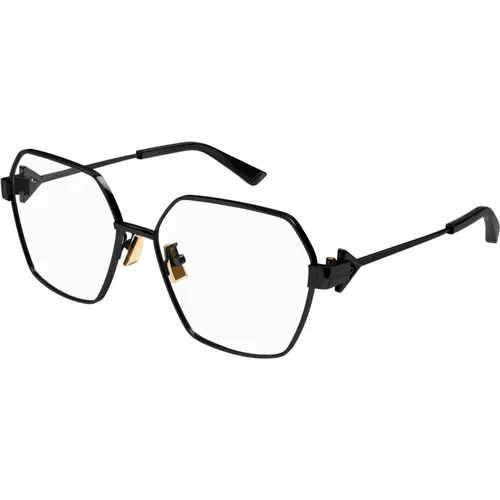 Klassische Schwarze Optische Brille , Damen, Größe: 57 MM - Bottega Veneta - Modalova